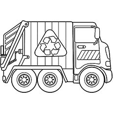 Garbage Truck Coloring Page Free