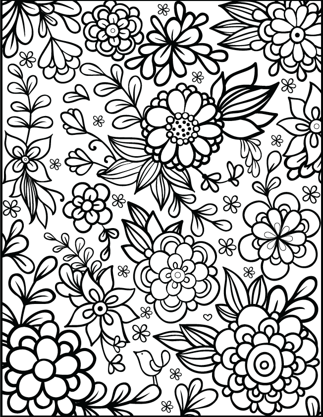 Detailed Coloring Pages Of Flowers