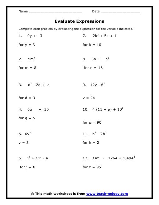 8th Grade Math Worksheets Answer Key
