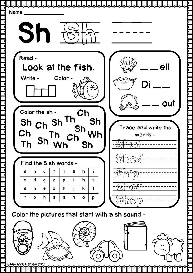 2nd Grade Sh Words Worksheet