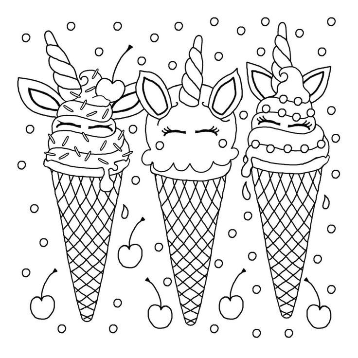 Ice Cream Coloring Pages Cute