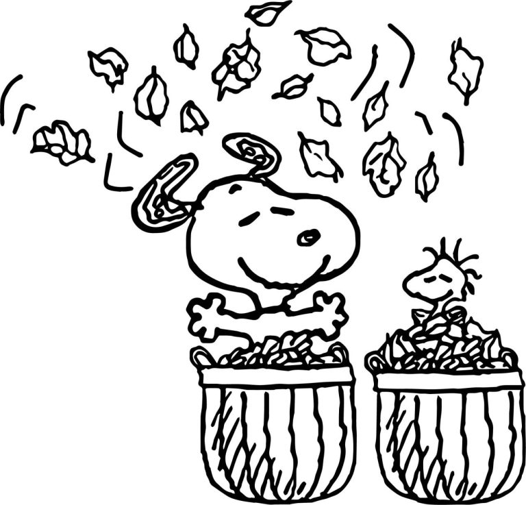 Snoopy Coloring Pages Fall