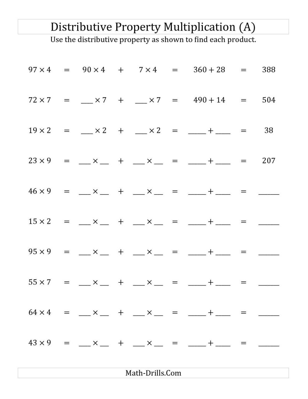 Long Multiplication Worksheets 2 Digit By 1 Digit