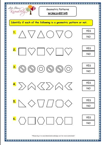 Third Grade Worksheets On Patterns For Grade 3