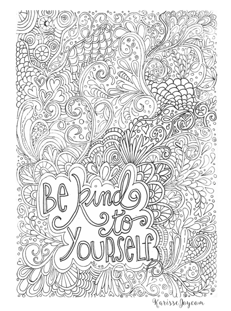 Hard Coloring Pages With Quotes