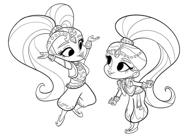 Shimmer And Shine Colouring Pages For Kids