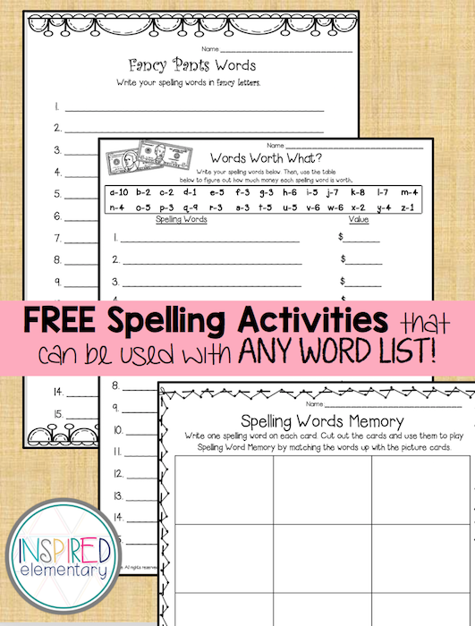 Spelling Practice Worksheets For Any List