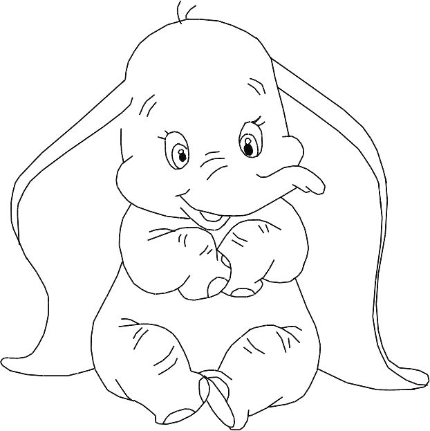 Cute Dumbo Coloring Pages