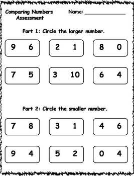 Comparing Numbers Worksheets For Kindergarten
