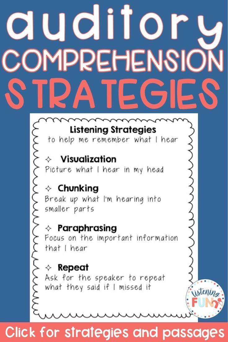 Auditory Comprehension Listening Comprehension Activities