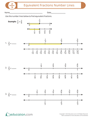 Fractions On A Number Line Worksheet