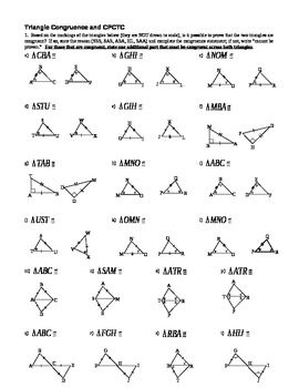 Congruent Triangles Worksheet