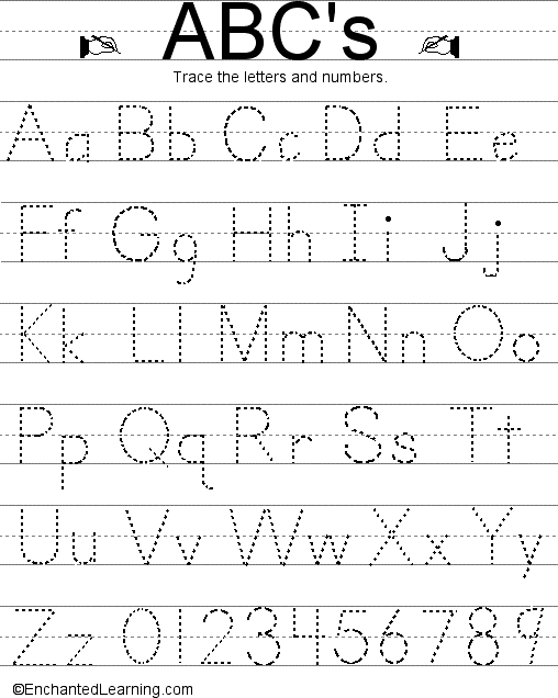 Printable Tracing Letters And Numbers