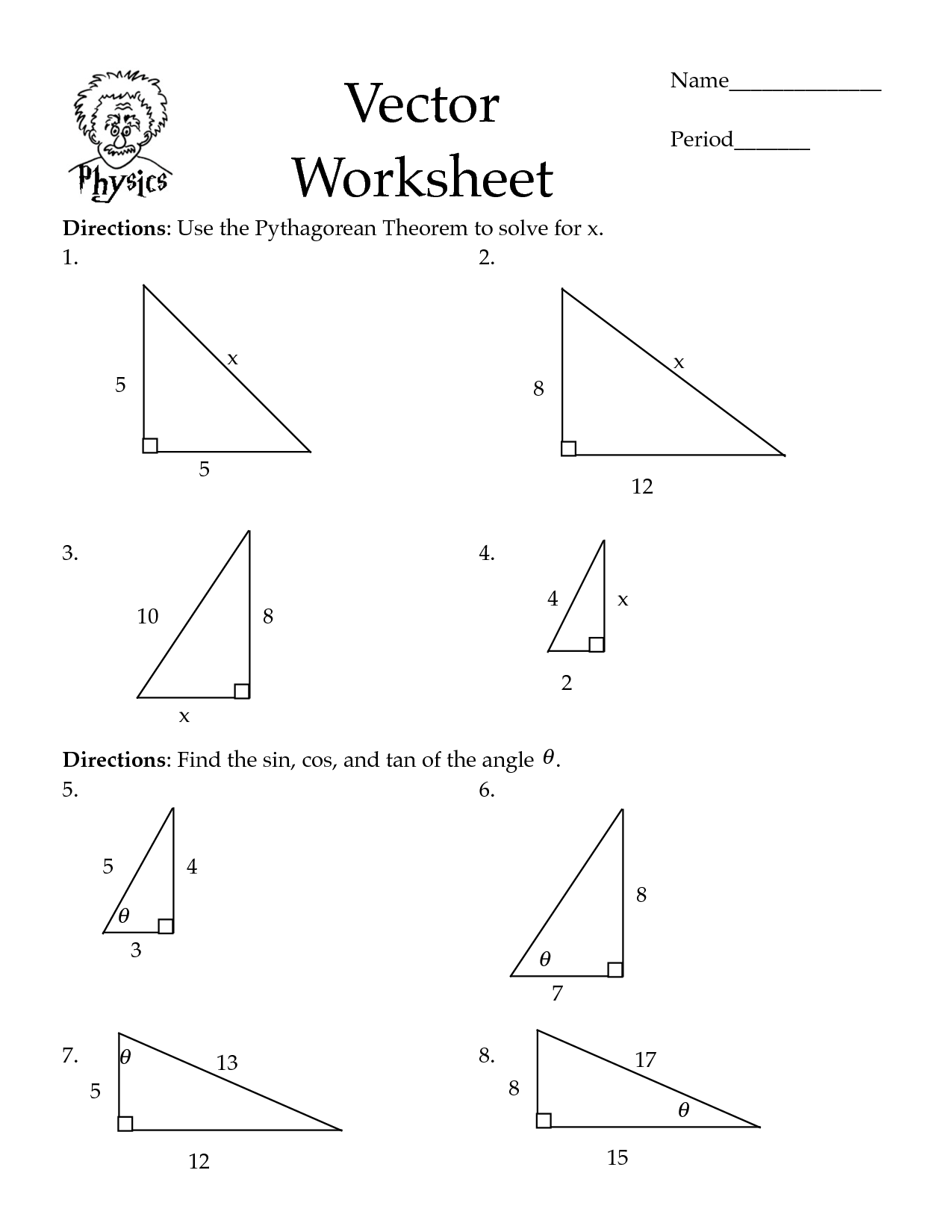 Pythagorean Theorem Worksheet Easy