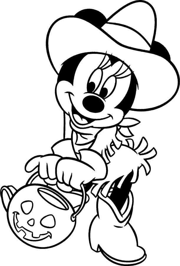 Halloween Minnie Coloring Pages