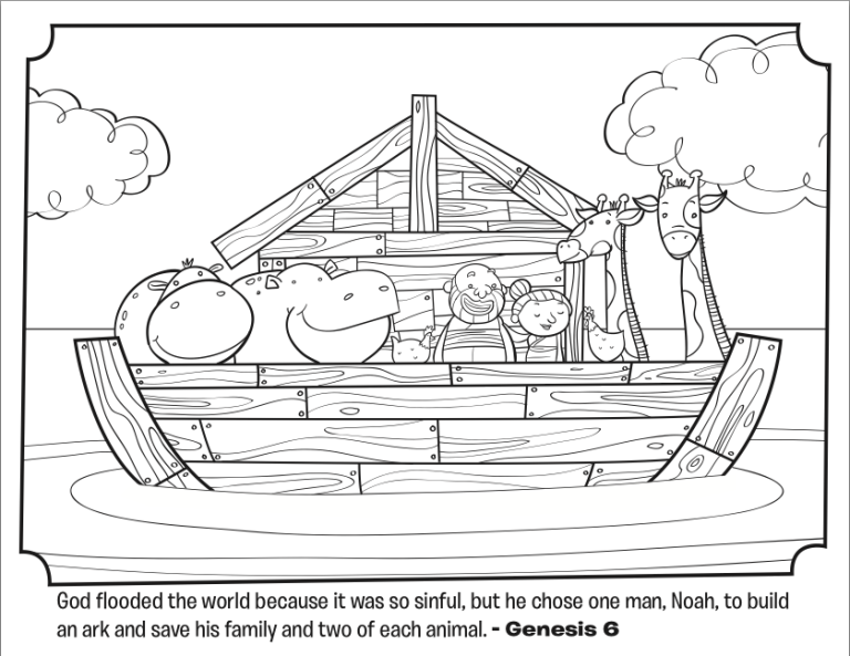 Noah's Ark Coloring Page For Toddlers