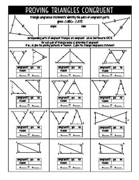 Proving Triangles Congruent Worksheet Answer Key
