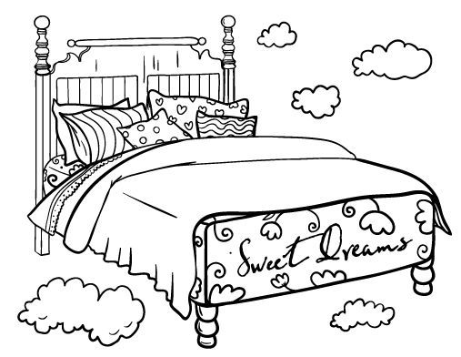 Bed Coloring Page