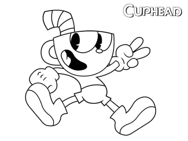 Cuphead Coloring Page