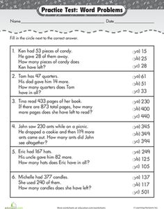 Word Problems Worksheets 2nd Grade