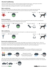 Psychology Classical Conditioning Worksheet