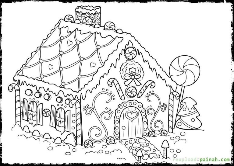 Cute Gingerbread House Coloring Pages