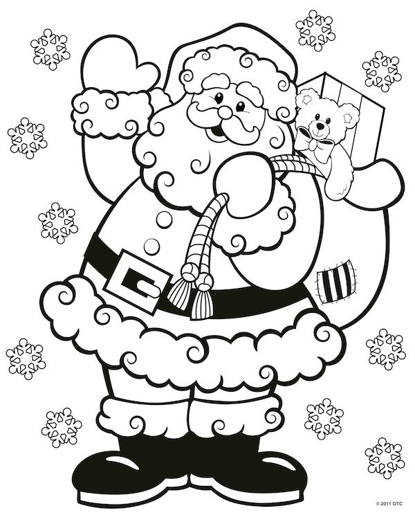 Santa Coloring Pages Printable Free