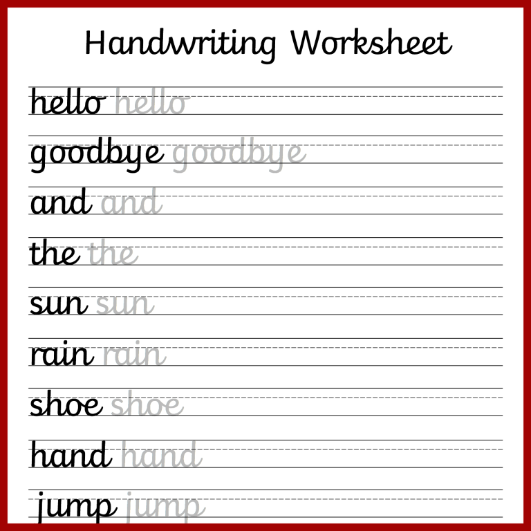 Cursive Handwriting Worksheets Free