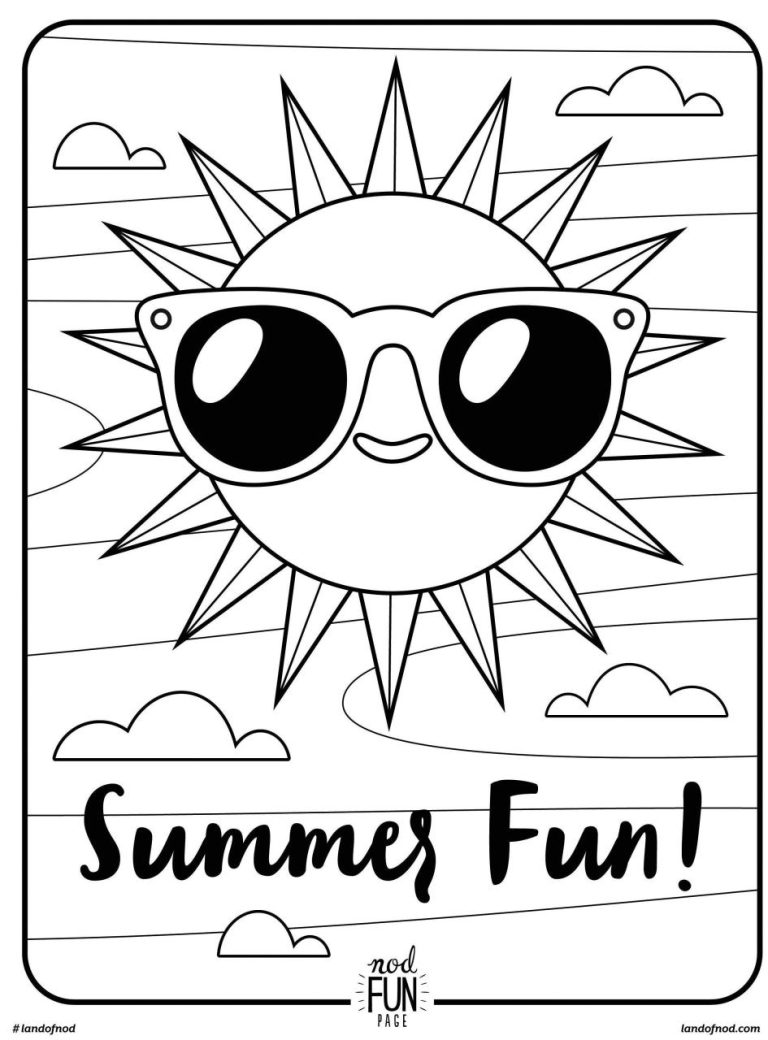 Summer Coloring Sheets For Kids