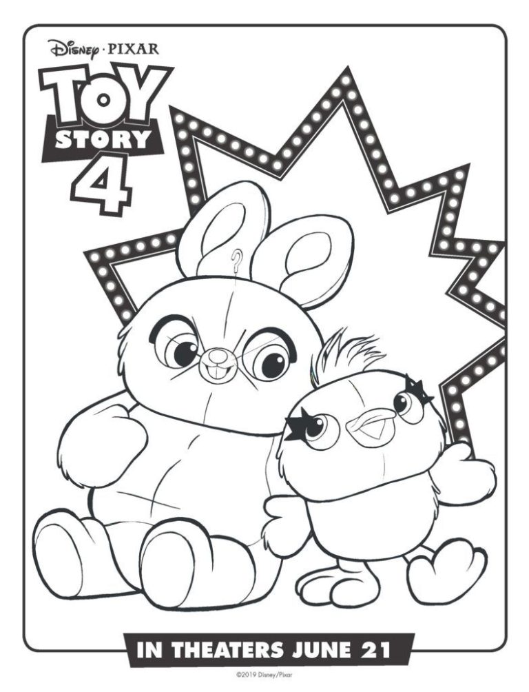 Toy Story 4 Colouring Pages Printable