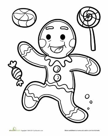 Simple Gingerbread Coloring Page