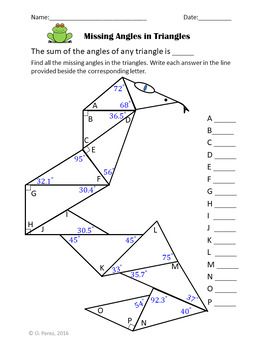 Triangle Angle Sum Theorem Worksheet