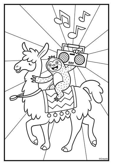 Llama Coloring Page Printable