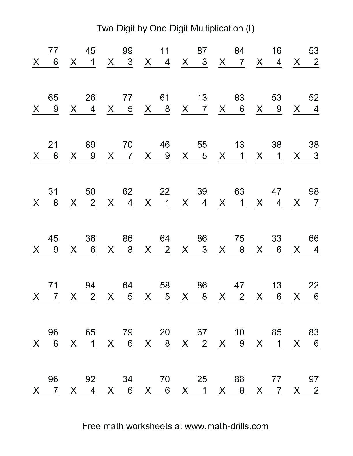 Printable Multiplication Worksheets 6th Grade