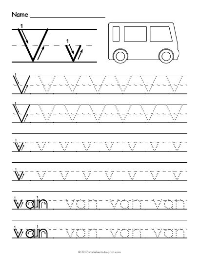 Tracing Letter V Worksheets