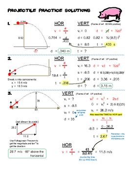Projectile Motion Problems Worksheet With Solutions Pdf