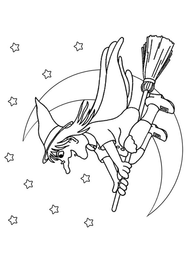 Witch Coloring Pages Easy