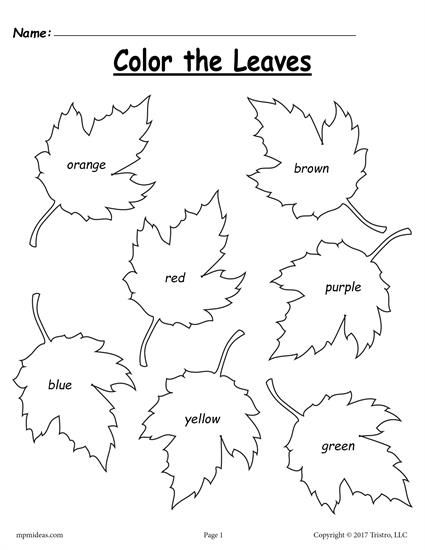 Leaf Coloring Pages For Toddlers
