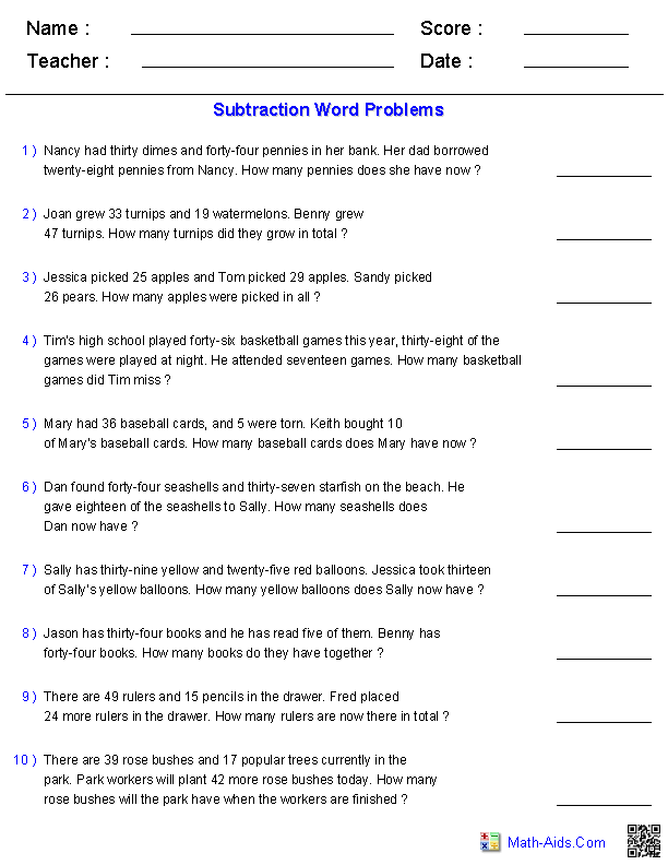 5th Grade Maths Word Problems For Grade 4 Addition And Subtraction