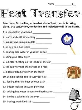 Heat Transfer Worksheet
