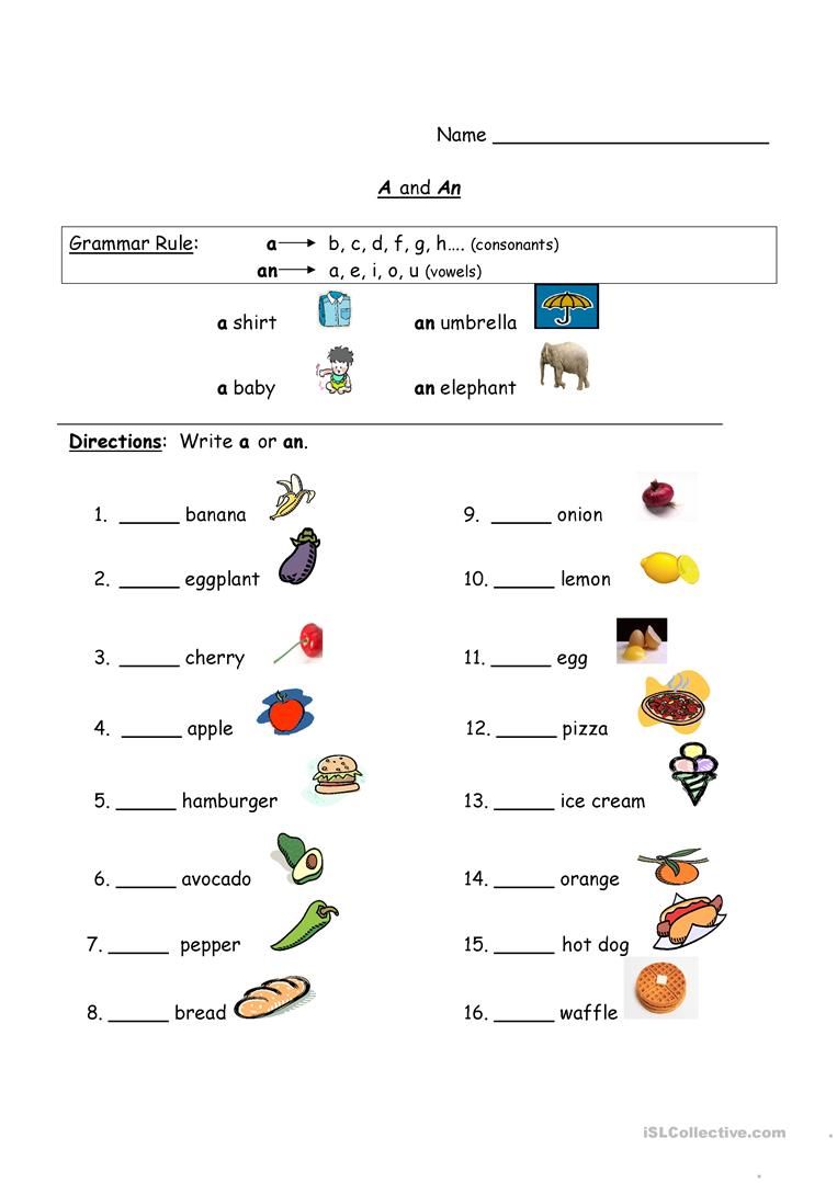 A And An Worksheets