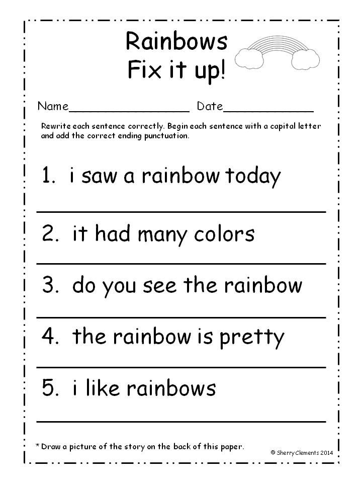 Capital Letters Worksheet First Grade