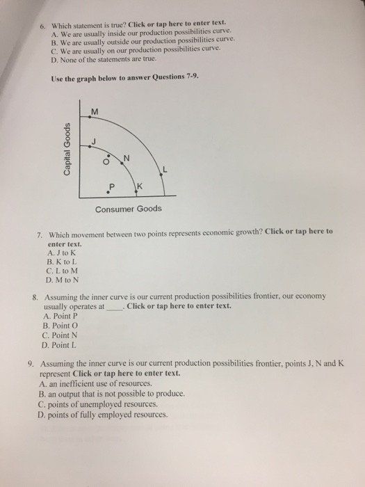 Reading A Production Possibilities Curve Worksheet Answers
