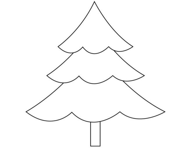 Christmas Tree Coloring Page Simple