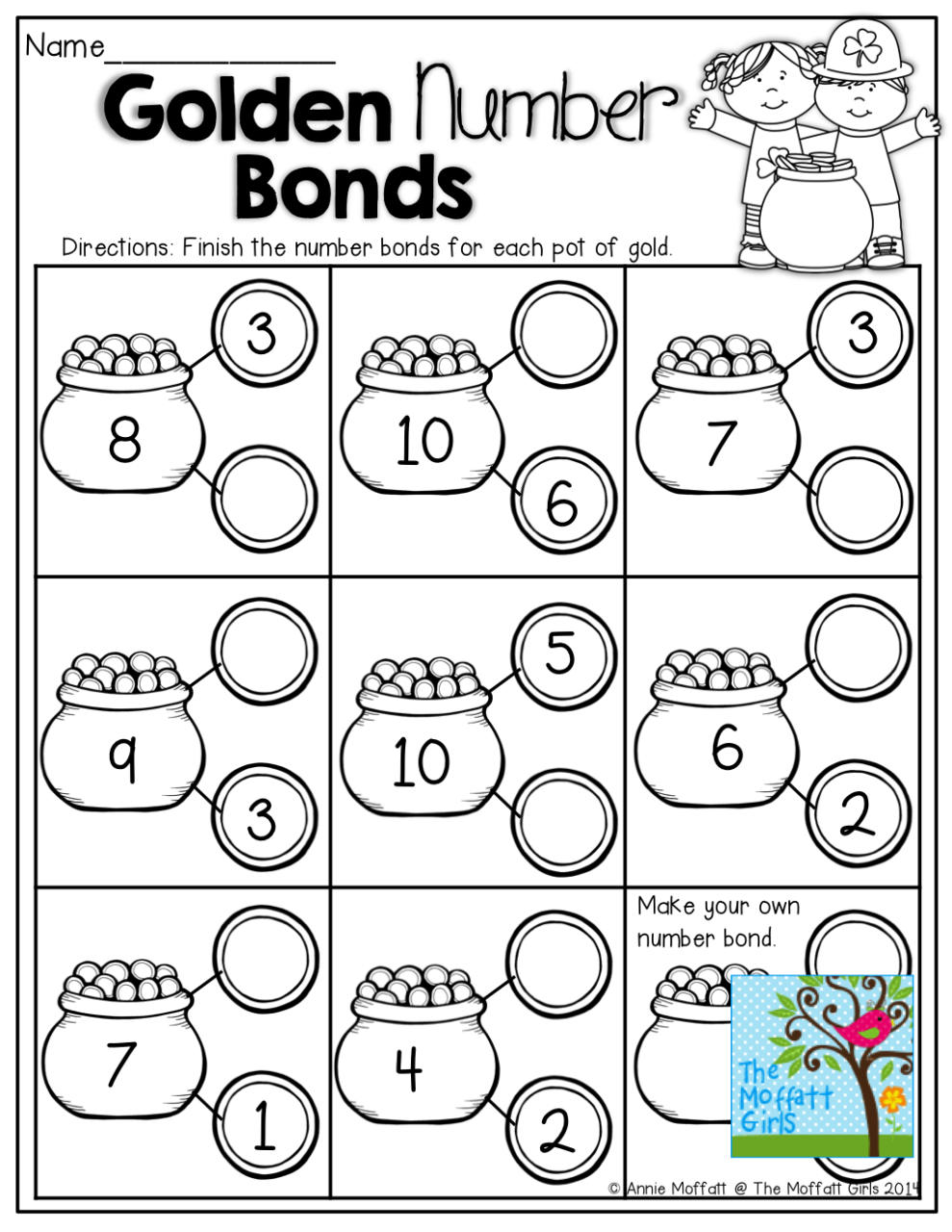 Number Bonds Worksheets First Grade
