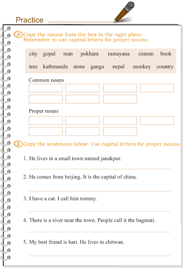 Common Noun And Proper Noun Worksheet For Grade 3