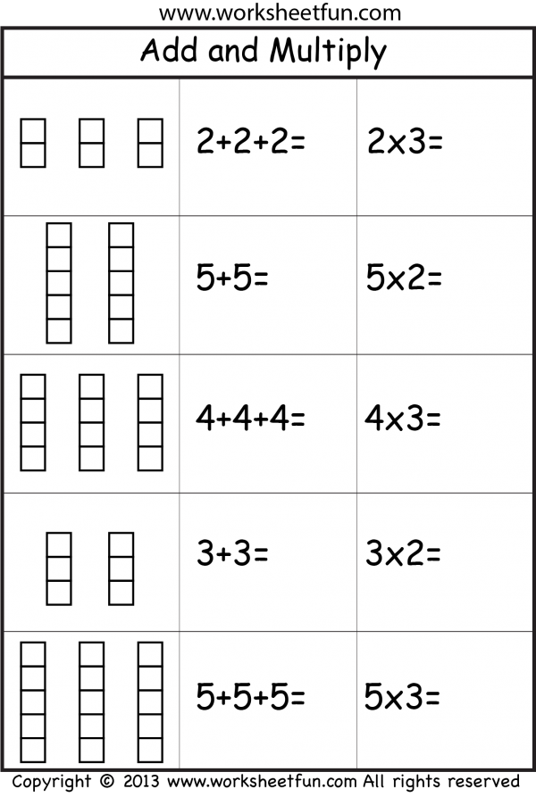 Repeated Addition Worksheets Free