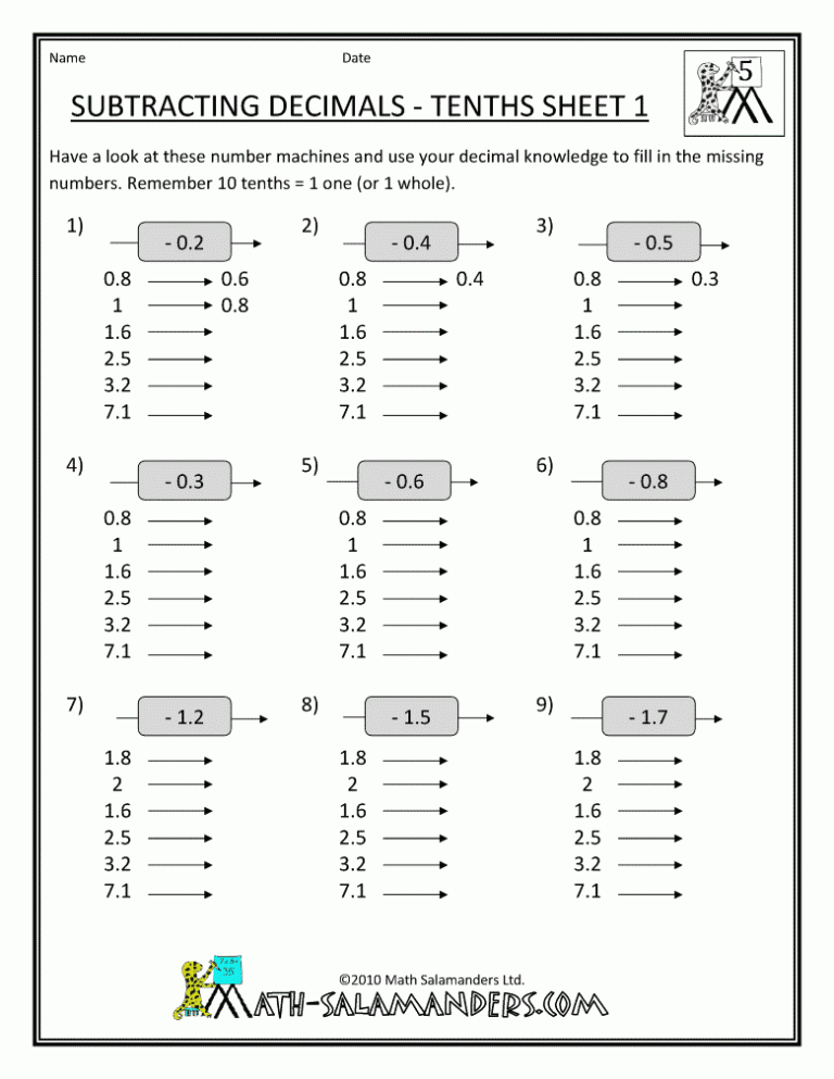 Free 4th Grade Math Worksheets