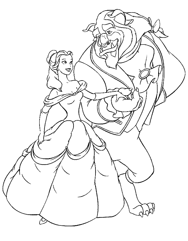 Beauty And The Beast Coloring Pages Free