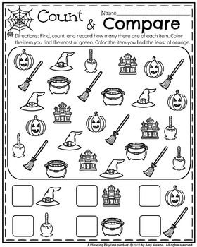 Preschool Math Worksheets Halloween